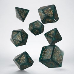 Q-Workshop dobbelstenen set jumbo katten Merlin groen goud