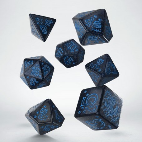 Q-Workshop dobbelstenen Jumbo Cats Dice Set River groen goud