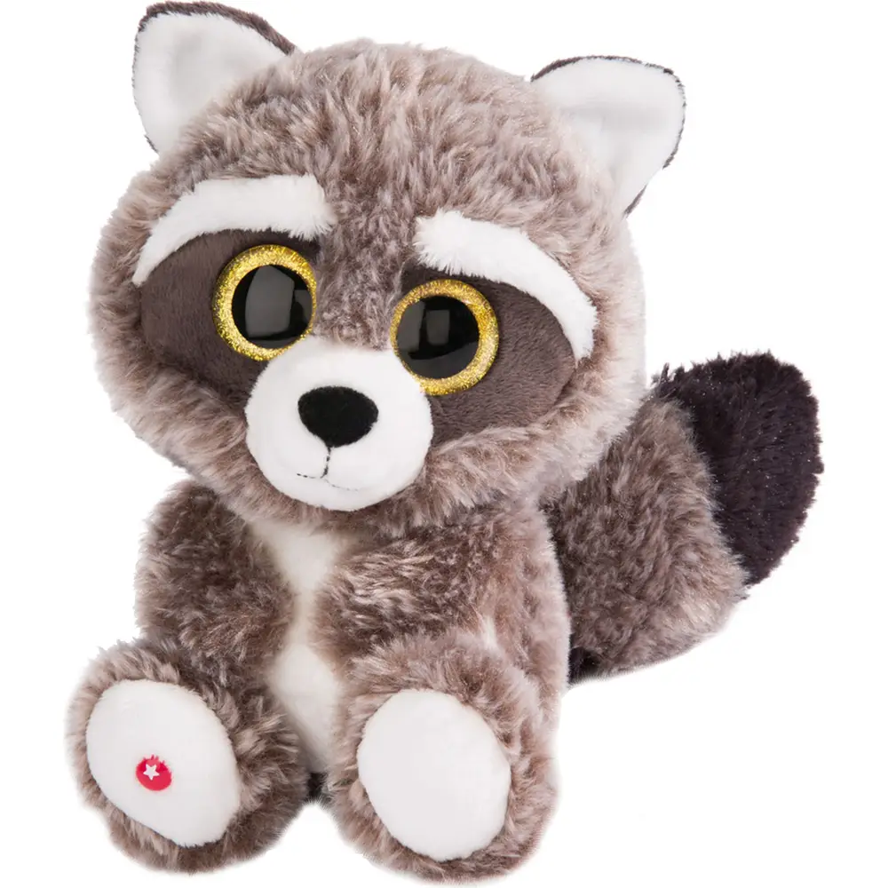 Nici peluche raton laveur Glubschis Clooney 25 cm gris blanc jouet
