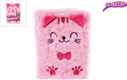 Glamour notitieboek fluffy kat A5 roze 80 bladzijden kinderen