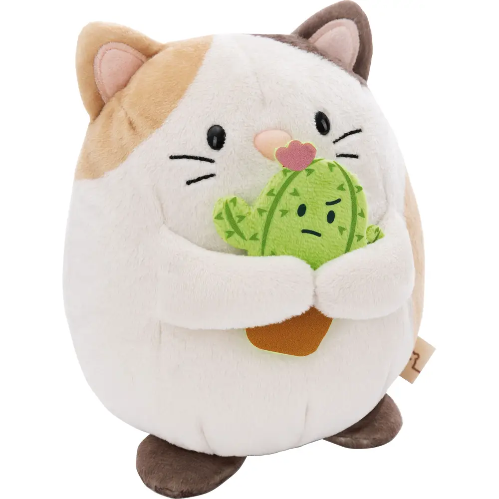Nici knuffel kat Angy met cactus - pluche speelgoed 16 cm in doosje