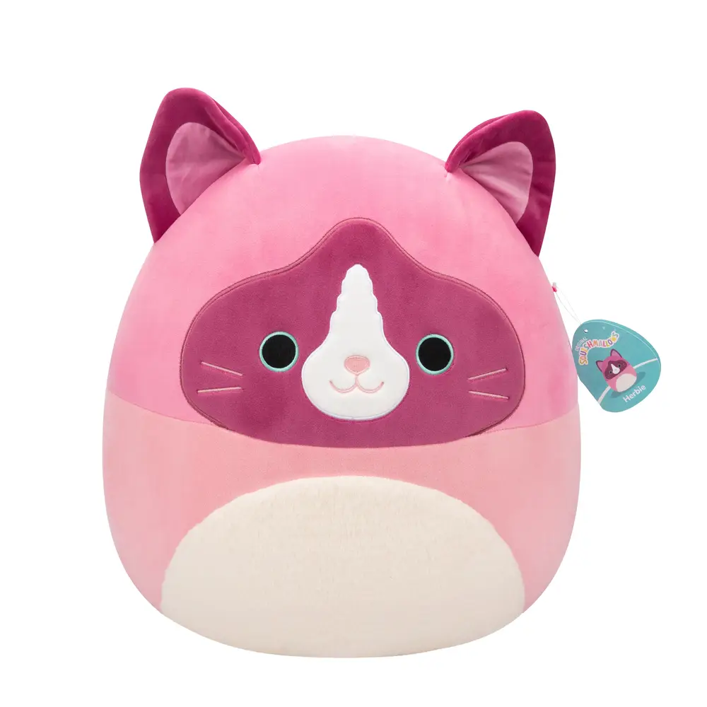 Squishmallows peluche chat 30cm Herbie rose Snowshoe exclusif VEDES