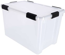 Iris opbergbox luchtdicht 70L transparant kunststof 60x40x40 cm
