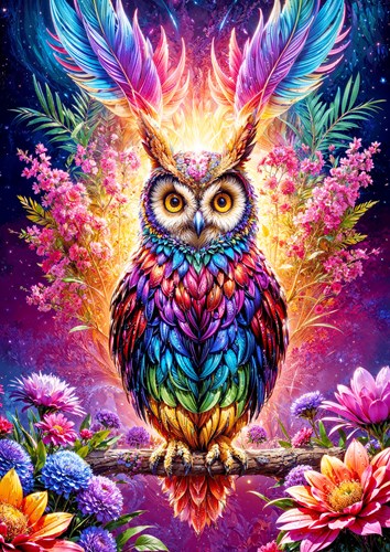 Enjoy Puzzle puzzle hibou néon - 1000 pièces colorées-2