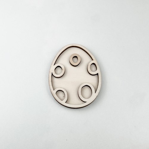 FiQ houten Dino Ei vulvorm - sensorisch speelgoed 9×7 cm