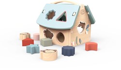 Speedy Monkey - Huisvormige Sorteerpuzzel met 8 blokken - 19,5x17x18,5cm