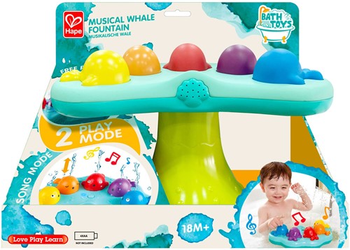 Hape badspeelgoed Muzikale Walvis Fontein