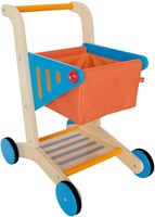 Hape houten winkelwagen speelgoed - rollenspel winkelwagentje blauw