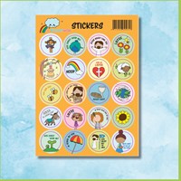 de Wonderwolk planche de stickers orange avec messages bibliques