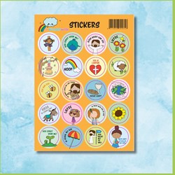 de Wonderwolk planche de stickers orange avec messages bibliques