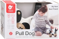 Classic World houten trekdier hond - FSC houten speelgoed hondje