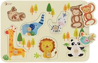 Classic World houten dierenpuzzel - educatief speelgoed met noppen