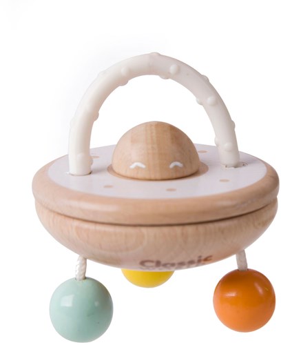 Classic World houten ufo rammelaar baby speelgoed multicolor-2