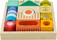 Classic World houten zintuigblokken sensorisch speelgoed 15 stuks kleurrijk