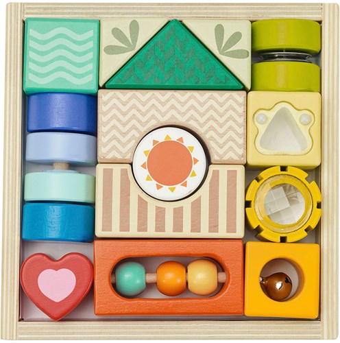 Classic World houten zintuigblokken sensorisch speelgoed 15 stuks kleurrijk-3
