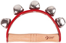 Classic World muziekspeelgoed bellenkrans met houten handvat multicolor