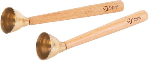 Classic World houten handbel muziekinstrument set van 2 voor kinderen