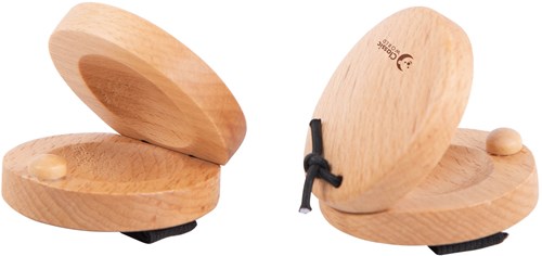 Classic World houten castagnetten muziekinstrument set van 2 voor kinderen