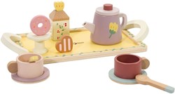 Classic World service à thé en bois Grace avec plateau - dinette jouet 14 pièces
