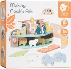 Classic World Houten Noah's Ark Boot Bouwset met Dieren, 16dlg.