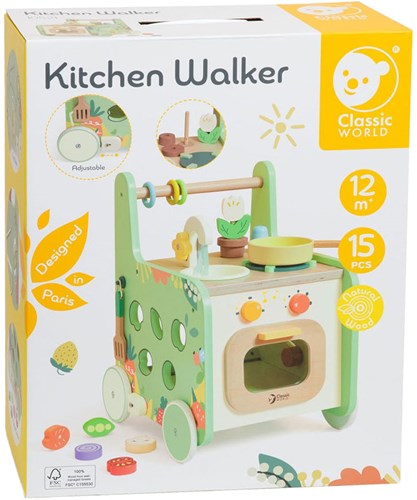 Classic World houten loopwagen keuken - educatief speelgoed 15-delig