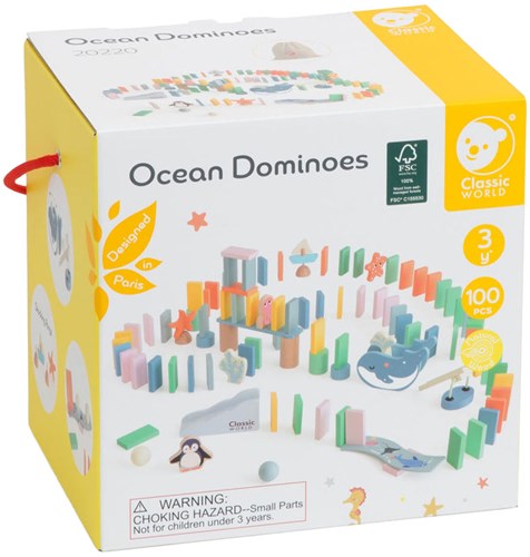 Classic World houten domino oceaan - educatief speelgoed met 100 stenen