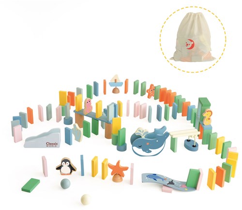 Classic World houten domino oceaan - educatief speelgoed met 100 stenen-3