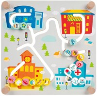 Classic World houten sorteerspel educatief bord stad en afval scheiden-2