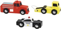 Classic World houten hulpdienst auto speelgoed set FSC 3 stuks-2