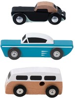 Classic World houten speelgoed auto's set - 3 stuks - FSC hout-3