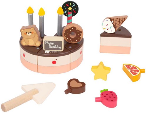 Classic World houten speelgoed chocolade taart verjaardag-3