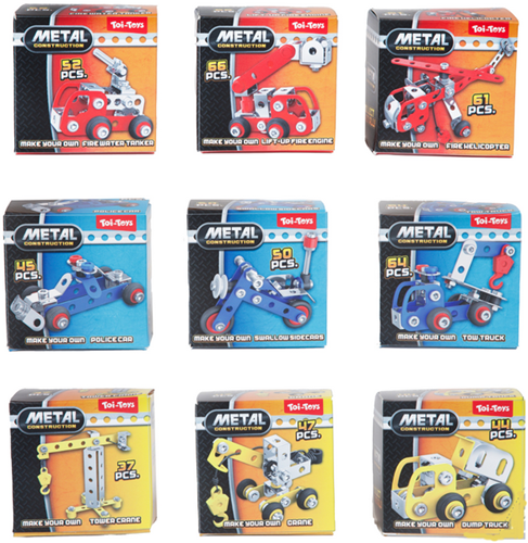 Toi-Toys bouwset 3D constructiemetaal voertuig voor kinderen en volwassenen