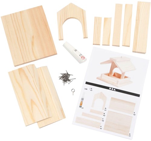 Creativ Company mangeoire à oiseaux en bois kit DIY 12,5 cm nichoir-2