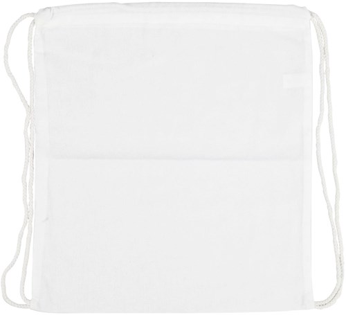 Creativ Company katoenen gymtas wit met treksluiting 37x41 cm-2