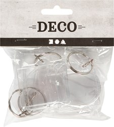Creativ Company sleutelhanger set transparant acryl 4 stuks vormen