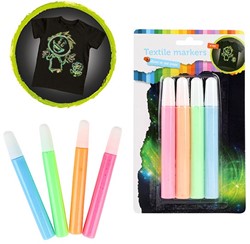 4 Textielstiften Glow in te dark 47113A