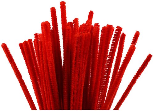 Creativ Company chenille draad rood 30cm 50 stuks knutselmateriaal-2