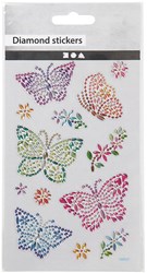 Creativ Company diamant stickers vlinder - knutselstickers 10x16 cm