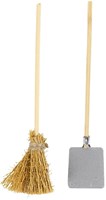Creativ Company miniatuur speelgoed schep en bezem set - houten decoratie-2