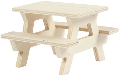 Creativ Company houten picknicktafel mini decoratie speelgoed-2