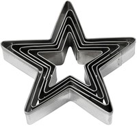 Creativ Company emporte-pièces étoile set - pâte à biscuits et argile 5 pièces-2