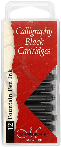 Creativ Company recharges calligraphie noir 12 pièces - recharges stylo encre