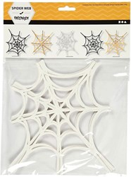 Creativ Company kit créatif toile d'araignée carton blanc 16 pièces Halloween