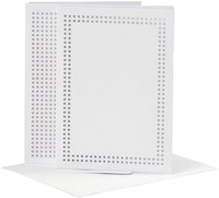 Creativ Company borduurkaarten wit 10,5x15 cm 6 stuks hobbyset-2
