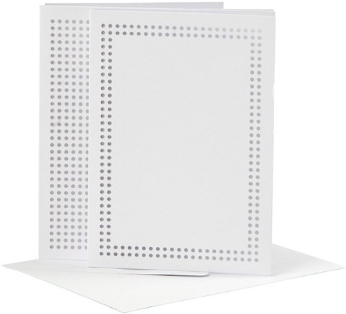 Creativ Company borduurkaarten wit 10,5x15 cm 6 stuks hobbyset-2