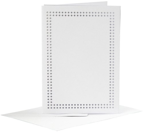 Creativ Company borduurkaarten wit 10,5x15 cm 6 stuks hobbyset-3