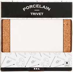 Creativ Company dessous de verre en porcelaine - cadre en liège - accessoire déco maison
