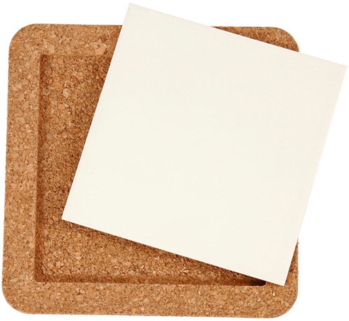Creativ Company dessous de verre en porcelaine - cadre en liège - accessoire déco maison-2
