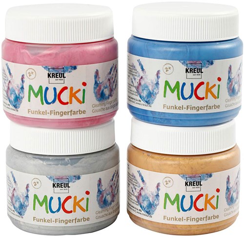 Creativ Company vingerverf set metallic 4 kleuren kinderverf 150ml-2
