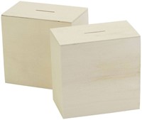 Houten Spaarpot, 10x10x6cm, 10st.